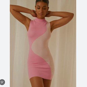 Peppermayo Knitted Pink Mini Dress